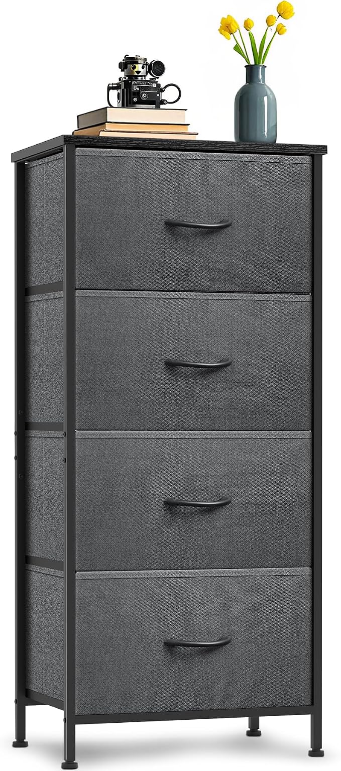 4 Fabric Drawer Dresser for Bedroom, Chest of Drawers by Sonharlar