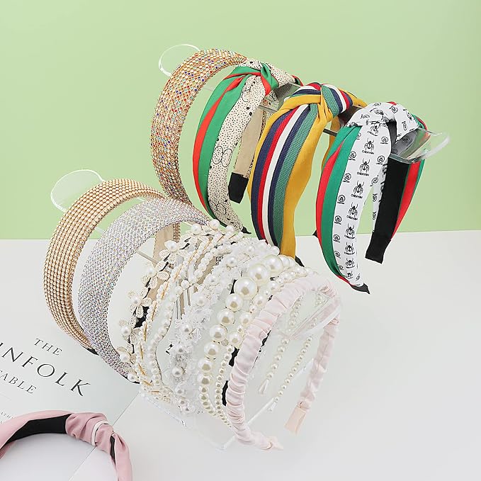 Bigfety Acrylic Headband Holder, 2 Pack Clear Headband Organizer Stand - Image 2