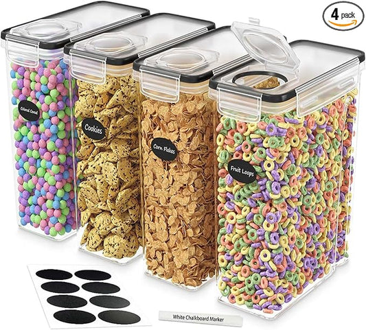 DWËLLZA KITCHEN Cereal Containers Storage 4 Pack 135 fl. oz Cereal Dispenser by DW%C3%8BLLZAKITCHEN