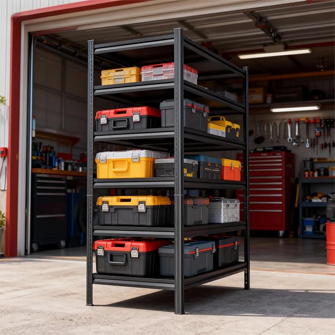 6-Tier Garage Shelves, Metal Shelving Unit, Adjustable Storage Shelves Heavy - Image 3