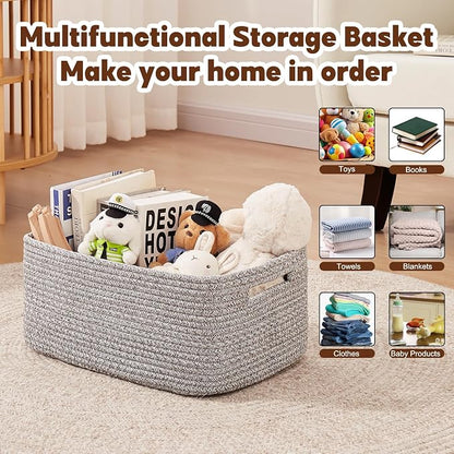 OIAHOMY Storage Basket for Shelves, Closet Cube Storage Bins Baskets for - Image 4