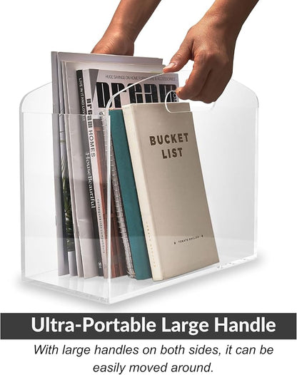 Magazine Rack - Clear Acrylic Magazine Holder, Acrylic Newspaper Stand Organizer - Image 5