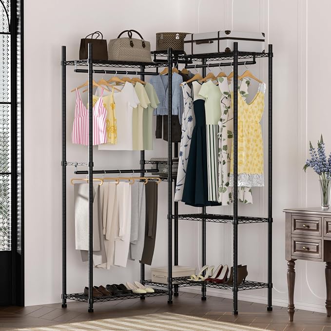 Garment Rack Heavy Duty Clothes Rack Adjustable Freestanding Metal Portable - Image 6