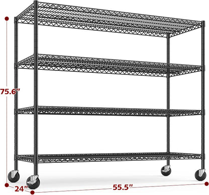 REIBII 55.5''W Storage Shelves 2500LBS Wire Shelving Rack - Image 3
