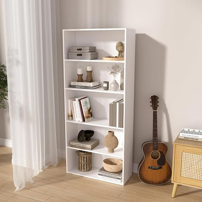 5 Tier Book Shelf, Wooden 5 Cube Storage Organizer, 54 Inch Versatile Cubes - Image 6