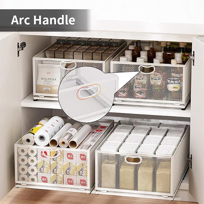 Sliding Cabinet Basket Organizer Drawer Self Adhesive Slide out Pantry Shelves - Image 8