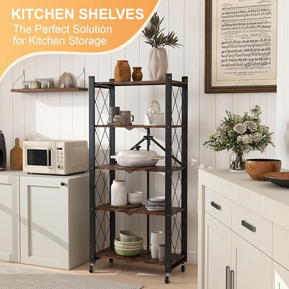 5-Tier Foldable Storage Shelves - Image 2