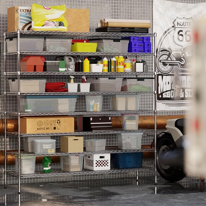 21" Deep x 72" Wide x 74" Height Wire Shelving Kit | 8-Tier | NSF Commercial - Image 6