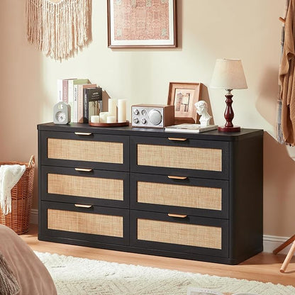 LEYAOYAO Rattan 6 Drawer Dresser - Image 8