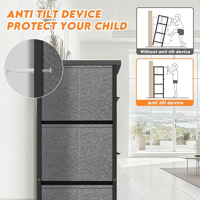 Curved Profile Dresser for Bedroom, Chest of Drawers, 8 Storage Drawers - Image 5