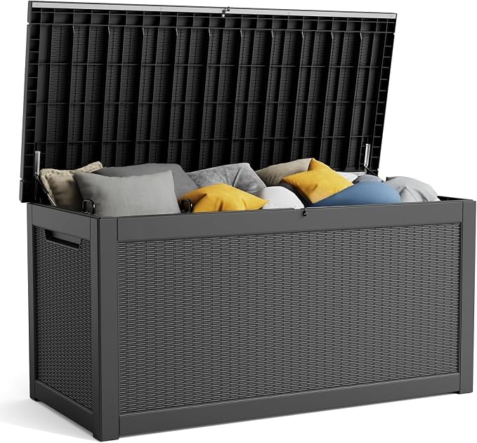 320 Gallon Resin Deck Box, Lockable Patio Outdoor Storage Box by OutdoorLivingPerfected