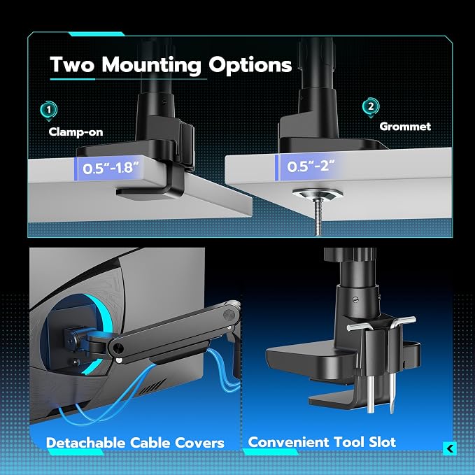 ARES WING Single Monitor Arm Desk Mount - Image 6