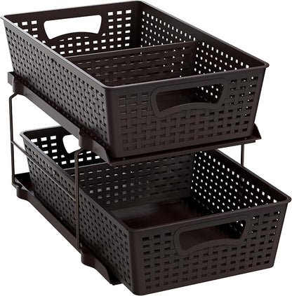 Simple Houseware 2 Tier Bathroom Organizer Tray Pull-Out Sliding Drawer by SimpleHouseware