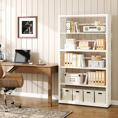 5 Tier Bookcase, Industrial Bookshelf, Home Office Bookcase Shelf Storage - Image 4