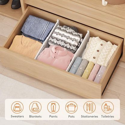 Lifewit 8" High 8 Pack Deep Drawer Dividers, 13.8-22.5" Adjustable Dresser - Image 9