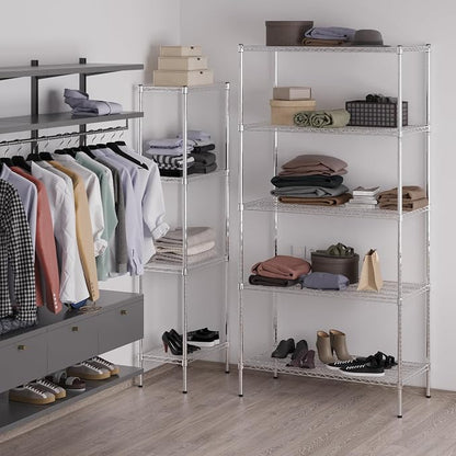 21" Deep x 42" Wide x 86" Height Wire Shelving Kit | 5-Tier | NSF Commercial - Image 5