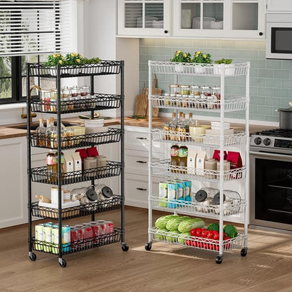 6 Shelves Storage Shelf Wire Closet Bathroom Organizers Metal Pantry Kitchen - Image 7