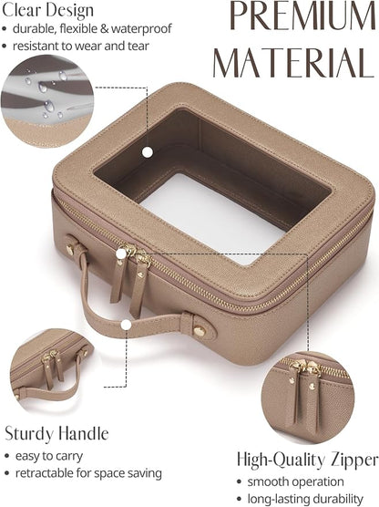 Popvibe Clear Makeup Bag Travel Cosmetic Case Transparent Toiletry Bag - Image 2