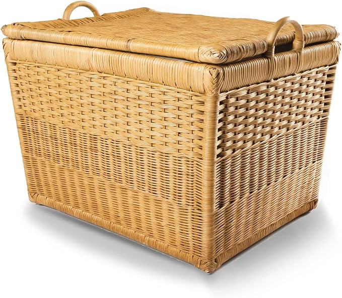 The Basket Lady Lift-Off Lid Wicker Storage Basket, 24.5 in L x 18 in W x 17.5 by TheBasketLady