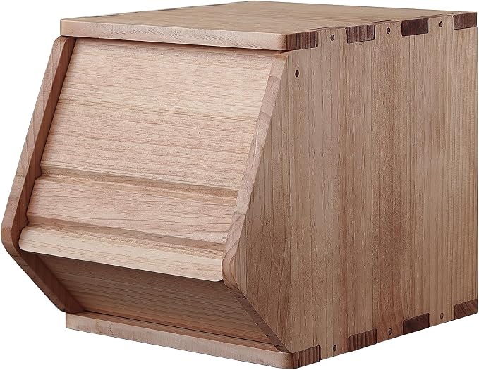 Stackable Solid Wood Storage Chests, Bins by unununu
