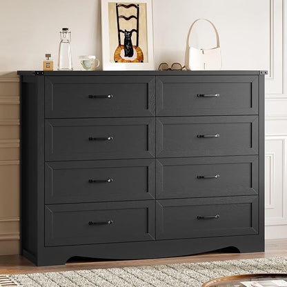 8-Drawer Dresser for Bedroom, Modern Wooden Chest of Drawers by BORNOON