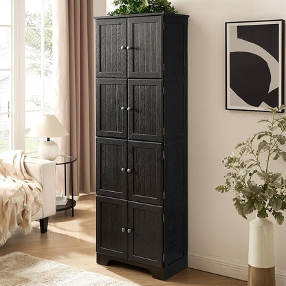 72" H Farmhouse Storage Cabinet, 4 Tier Kitchen Pantry Cabinet - Image 6
