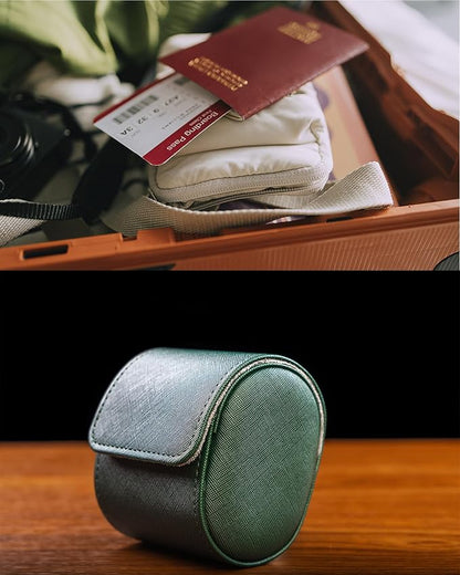 MR.OKAY Single Watch Travel Case -Classic Leather Watch Case - Image 4