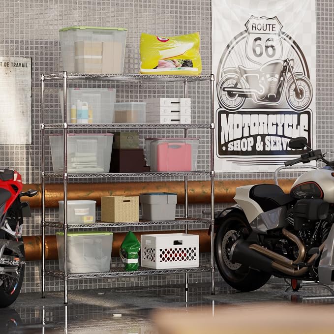 18" Deep x 48" Wide x 64" Height Wire Shelving Kit | 5-Tier | NSF Commercial - Image 5