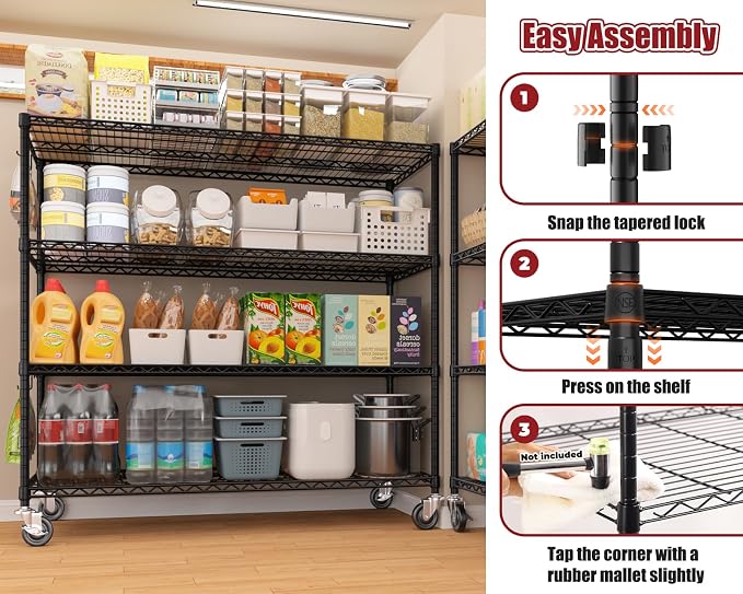 PrimeZone 55.5" W x 24" D x 80" H Heavy Duty Wire Storage Shelves - Image 7