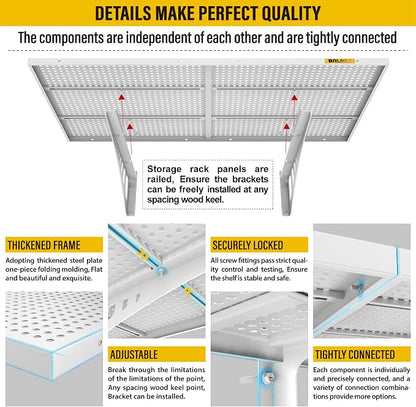 2Pack 2x3ft Adjustable Metal Garage Wall Shelving Heavy Duty Garage Storage - Image 5