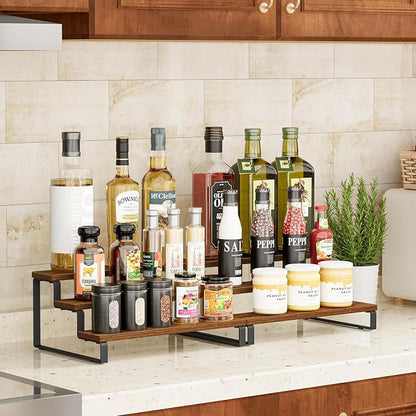 Giikin 3-Tier Spice Rack, 13.8 Inch Wood Countertop Spice Storage Holder - Image 2