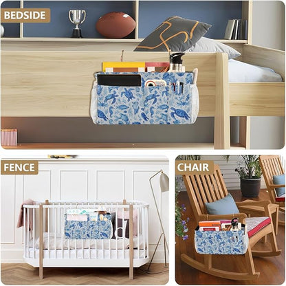 Ink Blue Turtles Fish Crabs Bedside Caddy - Image 8