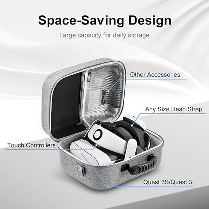 Large Carrying Case for Meta Quest 3/Quest 3S, Compatible - Image 3