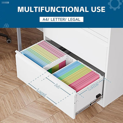 2-Drawer Metal File Cabinet, Lateral Vertical Filing Cabinets - Image 4