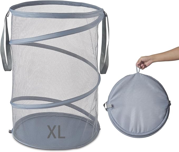 Mesh Popup Laundry Hamper 115L Collapsible Laundry Basket Extra Large Capacity by Seiritex