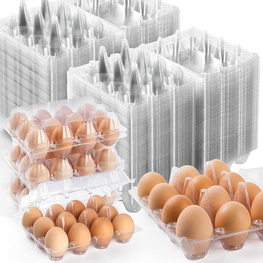 120 Pack Egg Cartons 12 Count, Plastic Egg Cartons Cheap Bulk by APOCHON