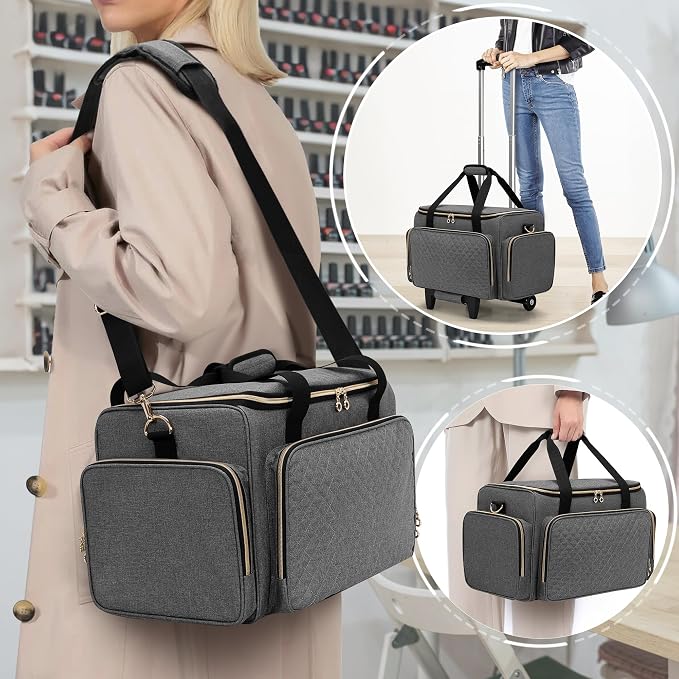 LUXJA Rolling Makeup Case with 3 Removable Pouches and 1 Makeup Brush Bag - Image 6