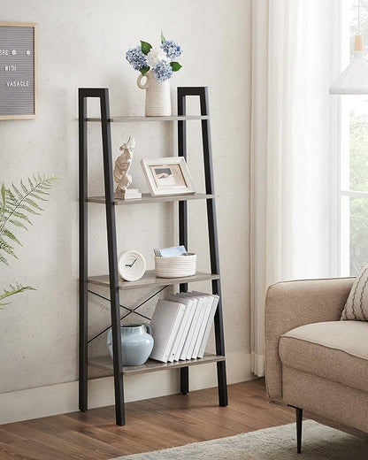 VASAGLE Ladder Shelf, 4-Tier Bookshelf, Storage Rack, Bookcase - Image 4