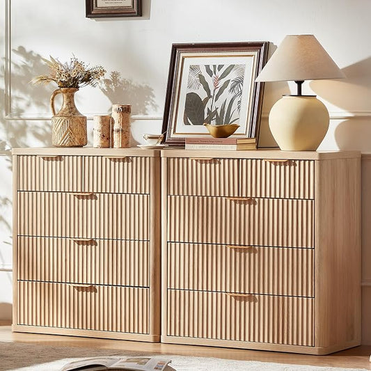 LEYAOYAO Fluted 5 Drawers Dresser by LEYAOYAO-Findtheshiningpointofyourideallife%EF%BC%81