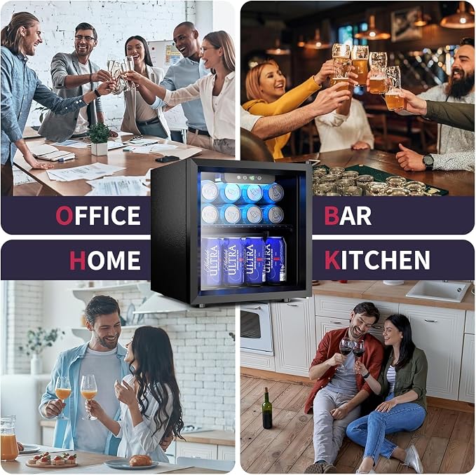 48 Can Beverage Refrigerator Cooler, Mini Fridge Glass Door - Image 7