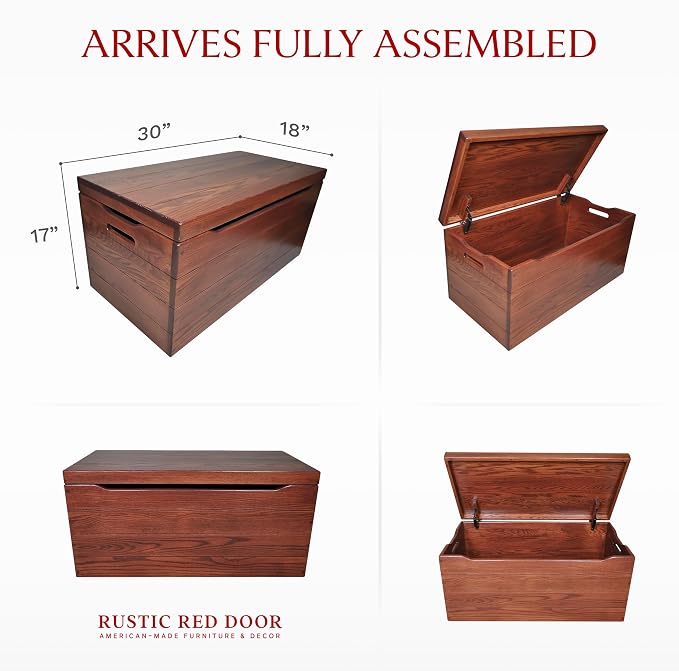Amish Made Wooden Storage Chest Trunk Box - Image 3