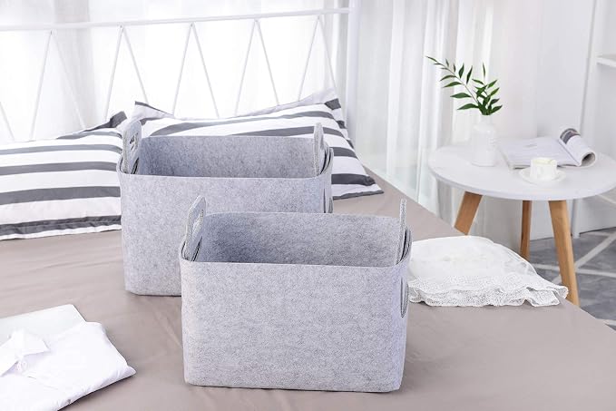 Minoisome Storage Basket Felt Storage Bin Collapsible& Convenient Box Organizer - Image 7