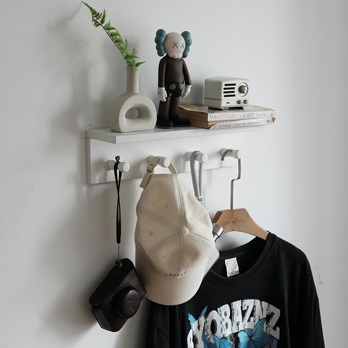 Entrance Coat Rack ，Coat Hooks, Wall-Mounted Wooden Hook Rack, Wall-Mounted by CreatedOn2005