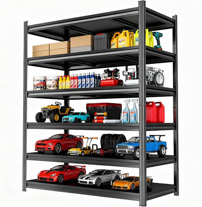 77'' Storage Shelves, Garage Metal Shelving Unit, Adjustable, Double-Layer by Beaunatixx