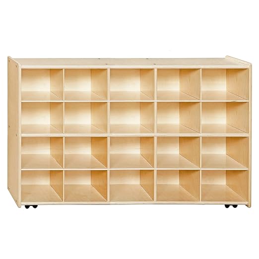 Contender 20 Cubby Storage Shelf made of Birch Wood, - Image 2
