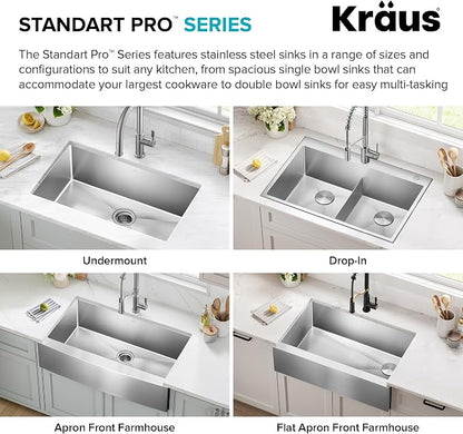 KRAUS Standart Pro 14 -inch Undermount Single Bowl 16 Gauge Stainless Steel Bar - Image 15