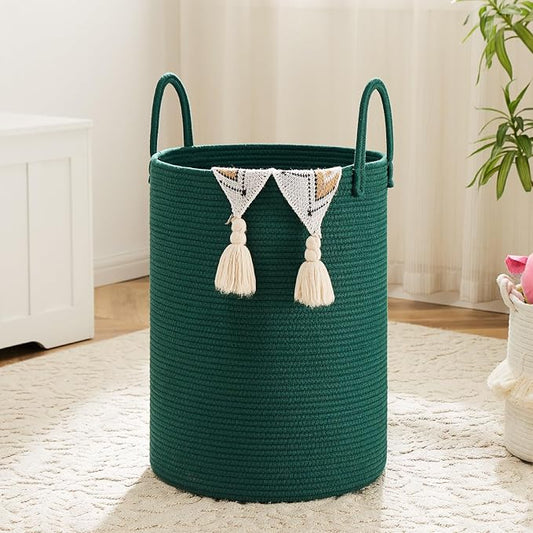 Laundry Basket, Woven Cotton Rope Laundry Hamper, 100L by Artfeel