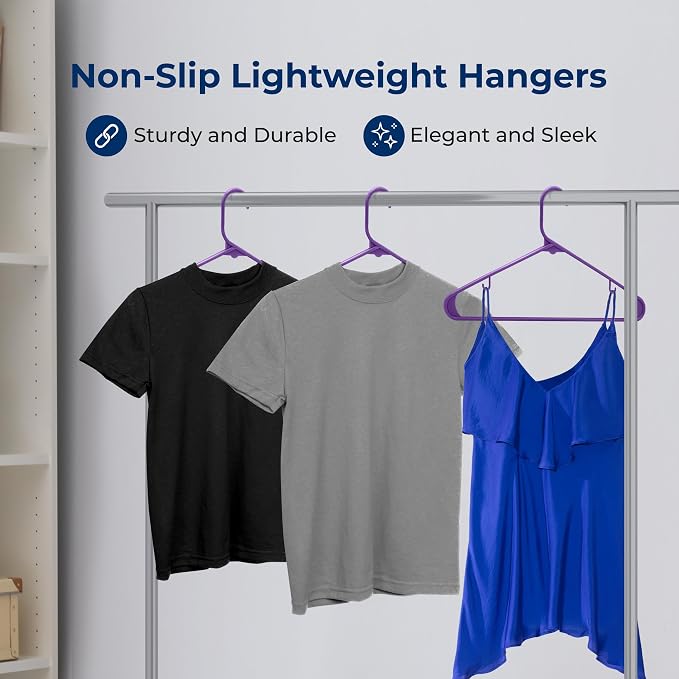 SereneLife 30 Pack Plastic Clothes Hangers – Ultra Lightweight Slim Non Slip - Image 4