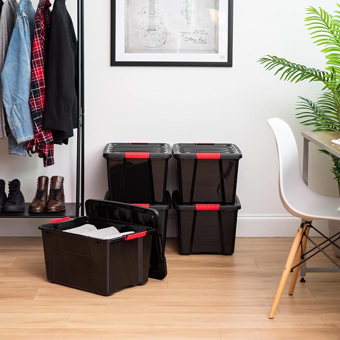 IRIS USA 40 Qt Stackable Plastic Storage Bins - Image 4