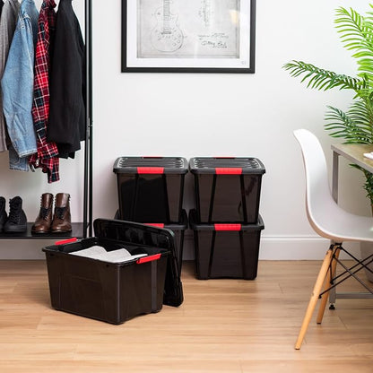 IRIS USA 40 Qt Stackable Plastic Storage Bins - Image 4